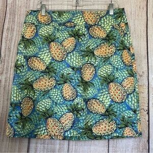 Talbots Womens Tropical pineapple print Skirt size 8